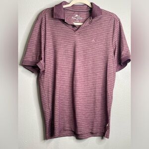 Tommy Bahama Maroon Striped Polo Shirt